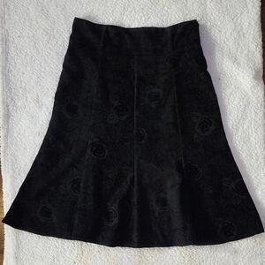 ERF Collections Black Floral Rose Jacquard High-Waisted Skirt Sz 38 Witchy Whimi